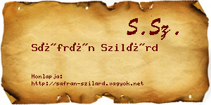 Sáfrán Szilárd névjegykártya