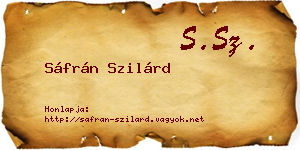 Sáfrán Szilárd névjegykártya