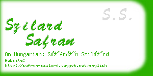 szilard safran business card